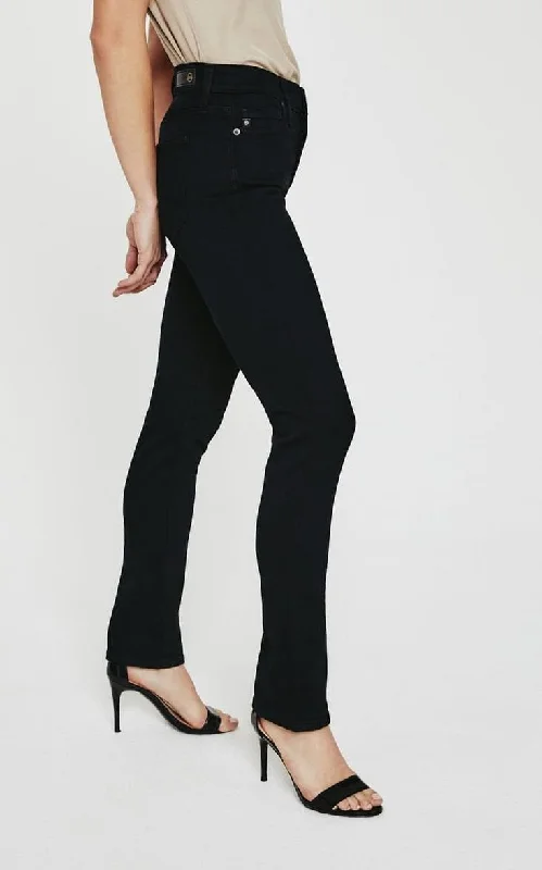 AG- Mari High Rise Slim Straight Jean in Opulent Black