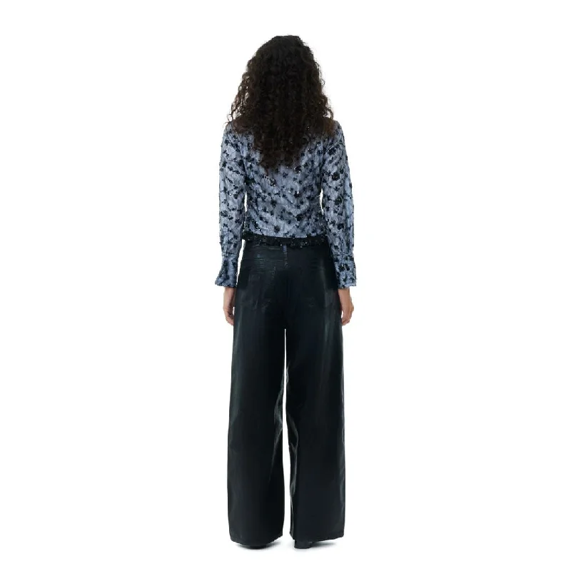 Foil Denim Wide Jeans (Black)