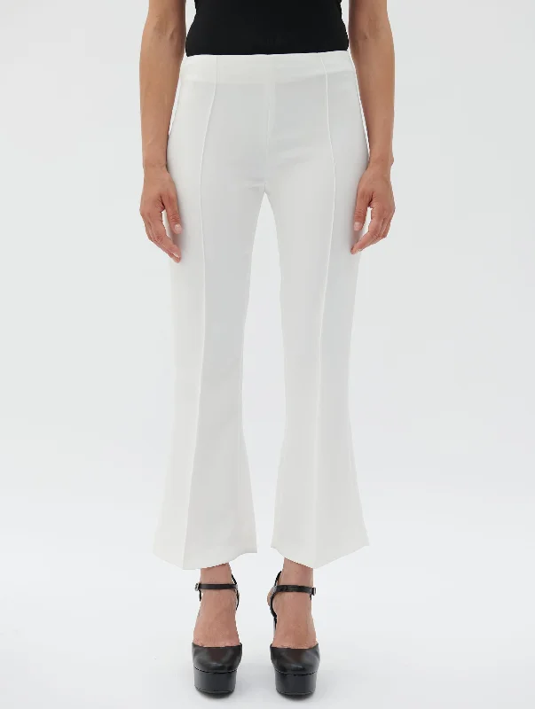 Pantalon 7/8 évasé en crêpe blanc