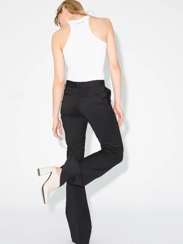 Pantalon de costume bootleg en gabardine de laine