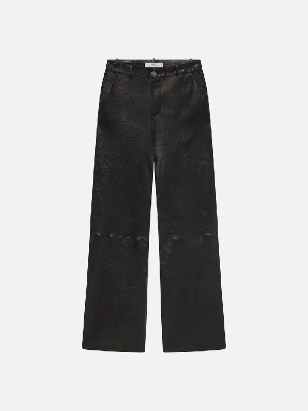 Relaxed Leather Trouser -- Black