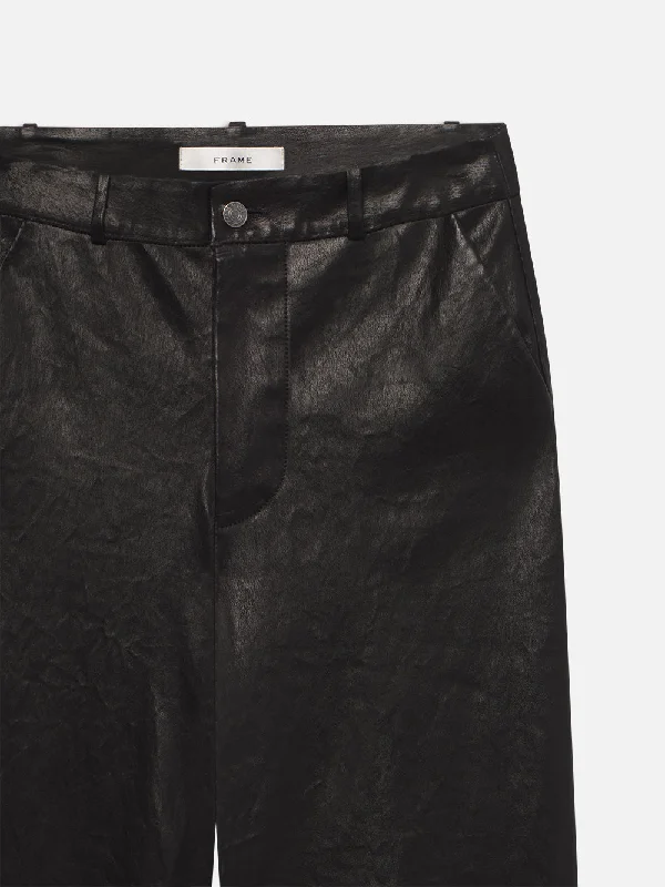 Relaxed Leather Trouser -- Black