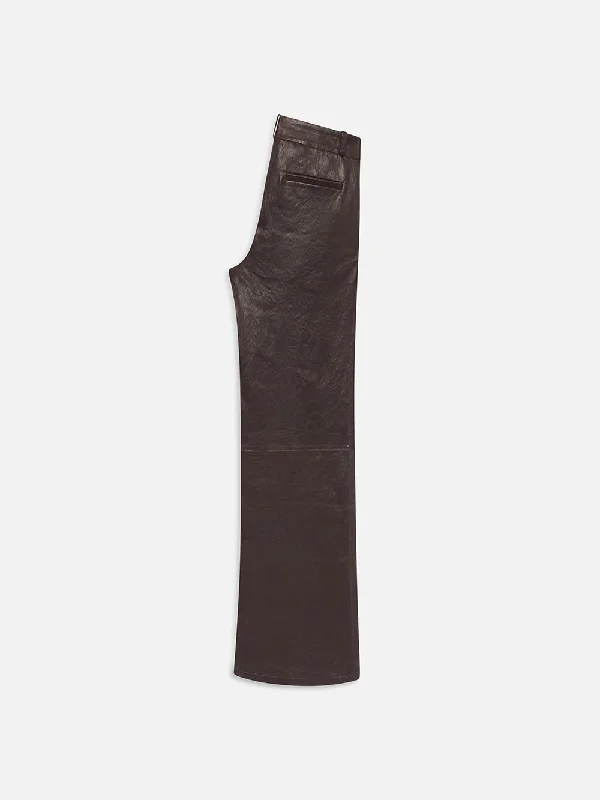 Relaxed Leather Trouser -- Chocolate Brown