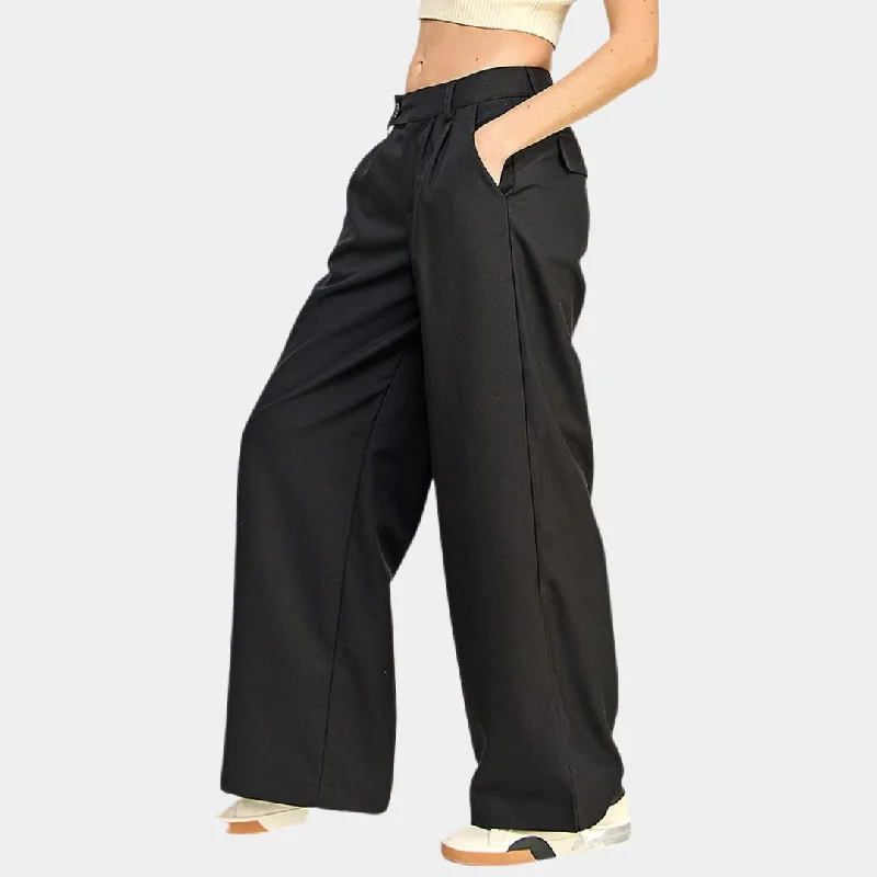 Wide Leg Dress Pants (Black)