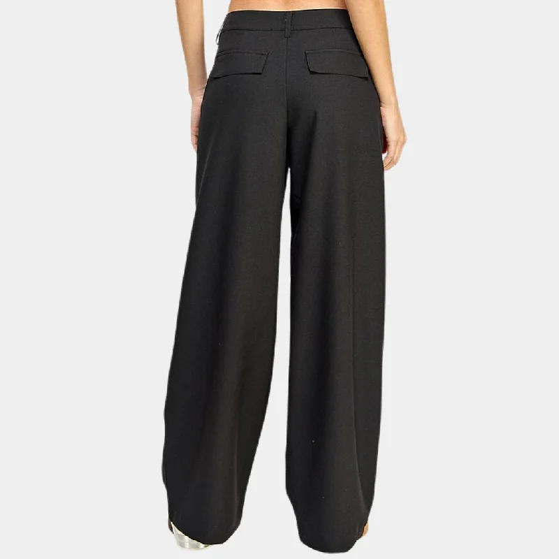 Wide Leg Dress Pants (Black)