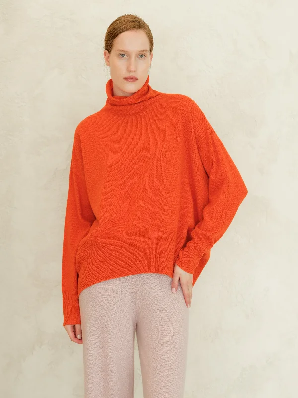 Cashmere Mix Maxi Turtleneck Sweater (3D-Knit)