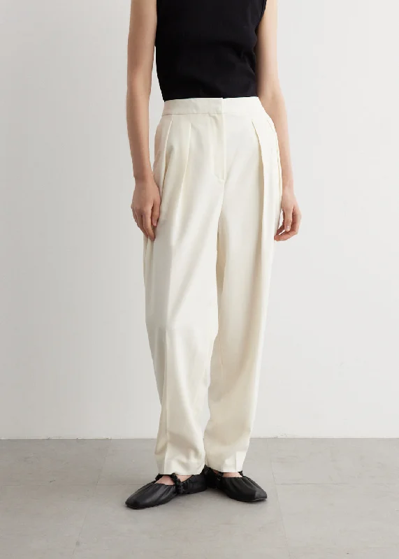 Double Pleat Tailored Trousers