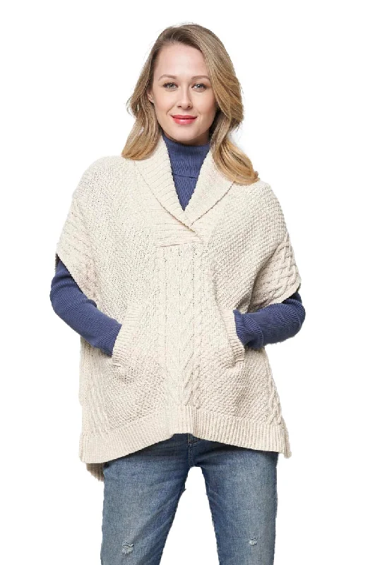 BASSETT SHAWL COLLAR PONCHO