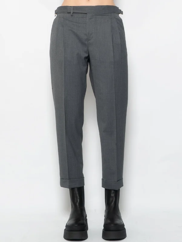 Pantaloni con Doppia Pinces Grigio