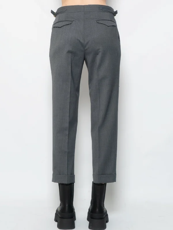 Pantaloni con Doppia Pinces Grigio