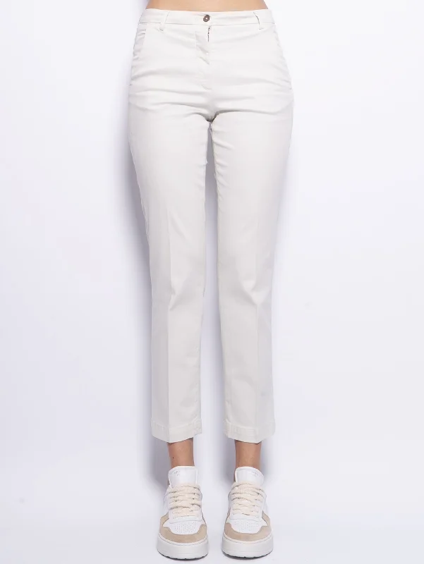 Pantaloni in Cavalry di Lyocell e Cotone Beige