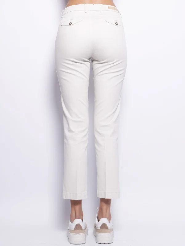 Pantaloni in Cavalry di Lyocell e Cotone Beige