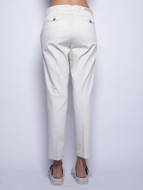 Pantaloni in Cavalry di Lyocell e Cotone Beige