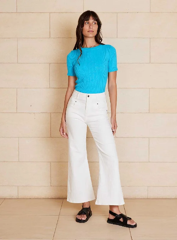 Declan Wide Leg Pant-White