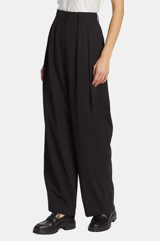 Double Pleat Pant in Black - Regular