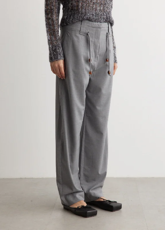 Drapey Melange Mid-High Waisted Pants