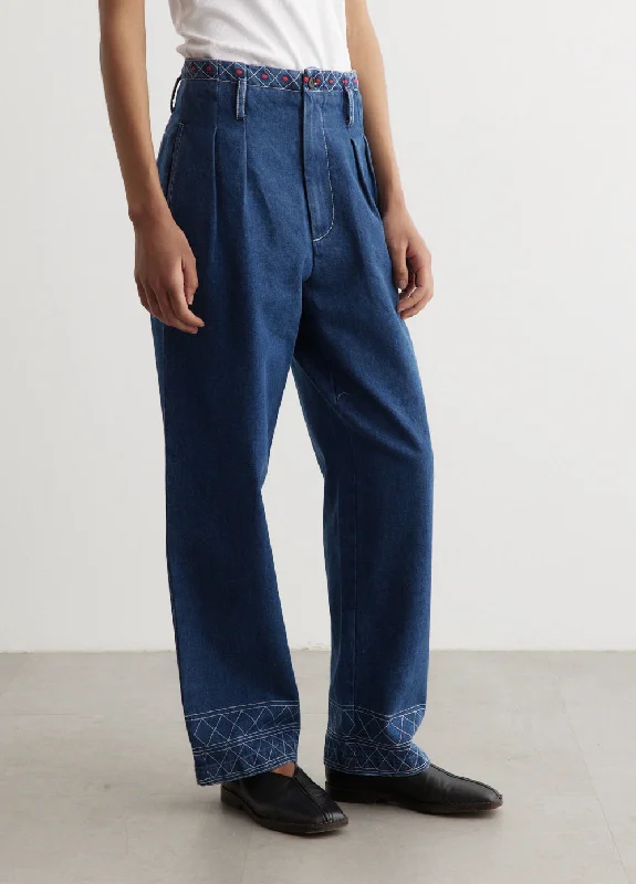 Embroidered Denim Murray Trousers