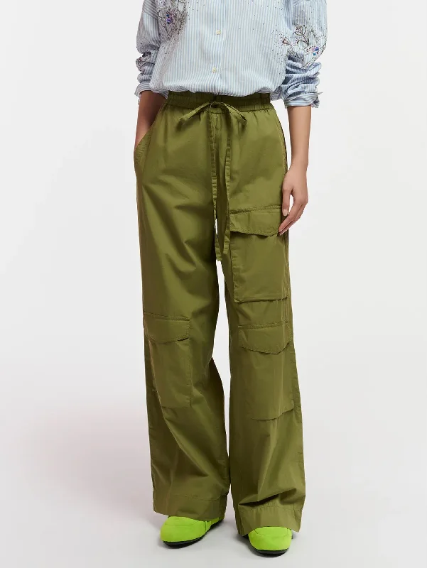 Pantaloni Cargo con Coulisse Khaki