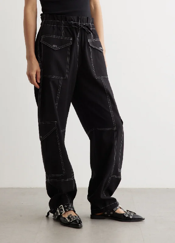 Light Slub High Waist Pocket Pants