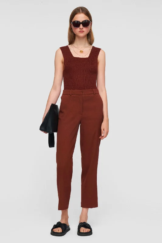 Joseph Trina Stretch Crepe Linen Pant - Chestnut