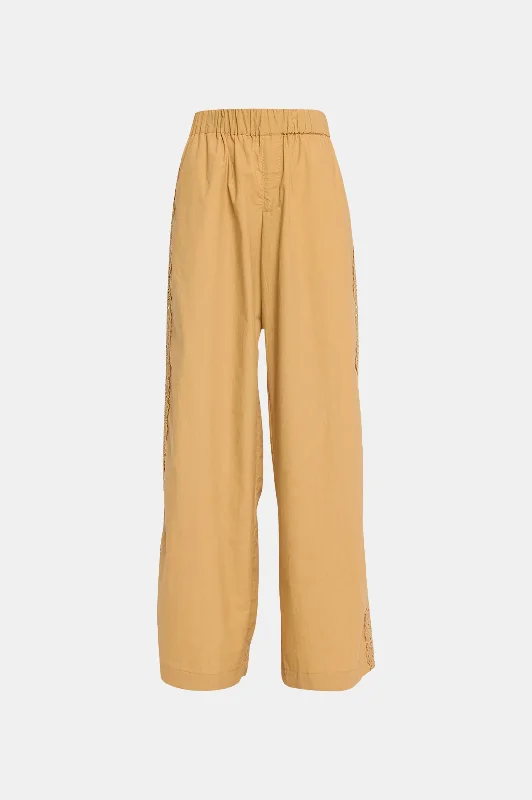 Maeve Eyelet Trim Pants in Chino