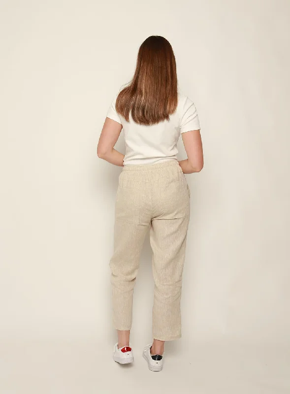 Maya Linen Pant-OATMEAL