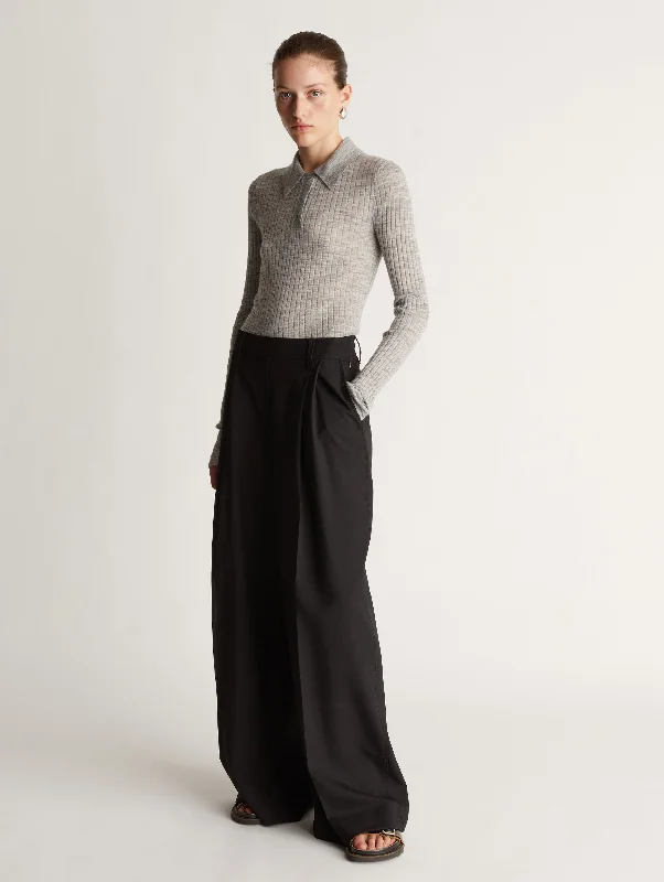 Mortimer Wide Leg Pant in Black