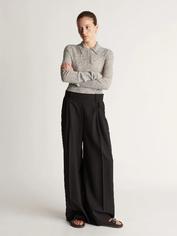 Mortimer Wide Leg Pant in Black