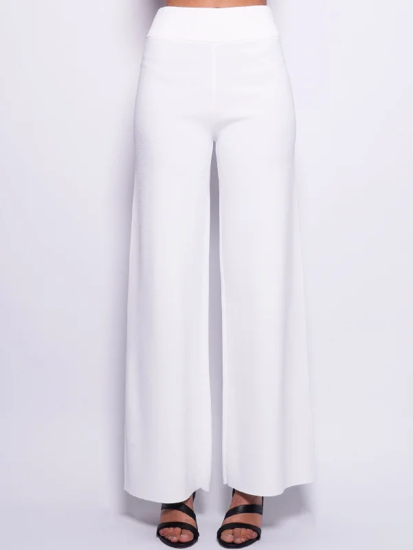 Pantalone Cropped in Maglia Panna