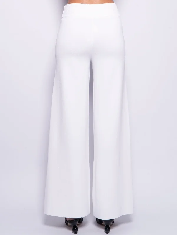 Pantalone Cropped in Maglia Panna