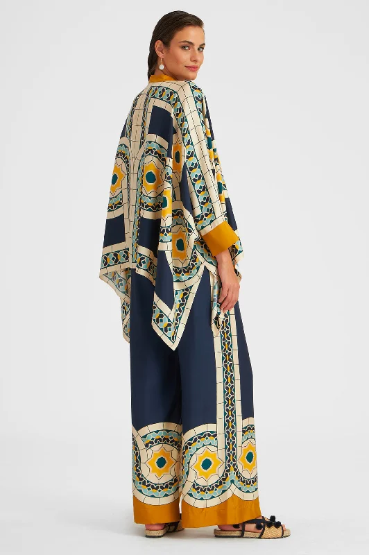 Palazzo Silk Pants in Mudejar Placee