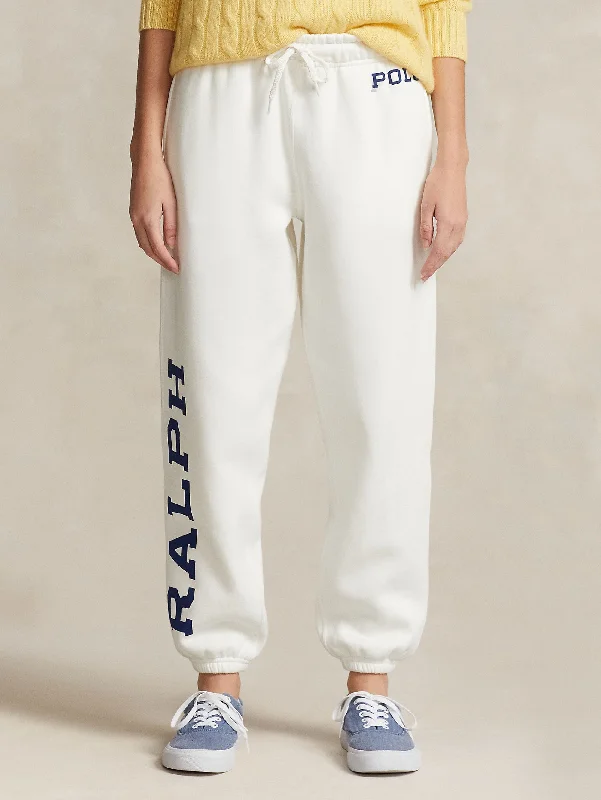 Pantaloni da Jogging con Scritto Ralph Lauren Bianco