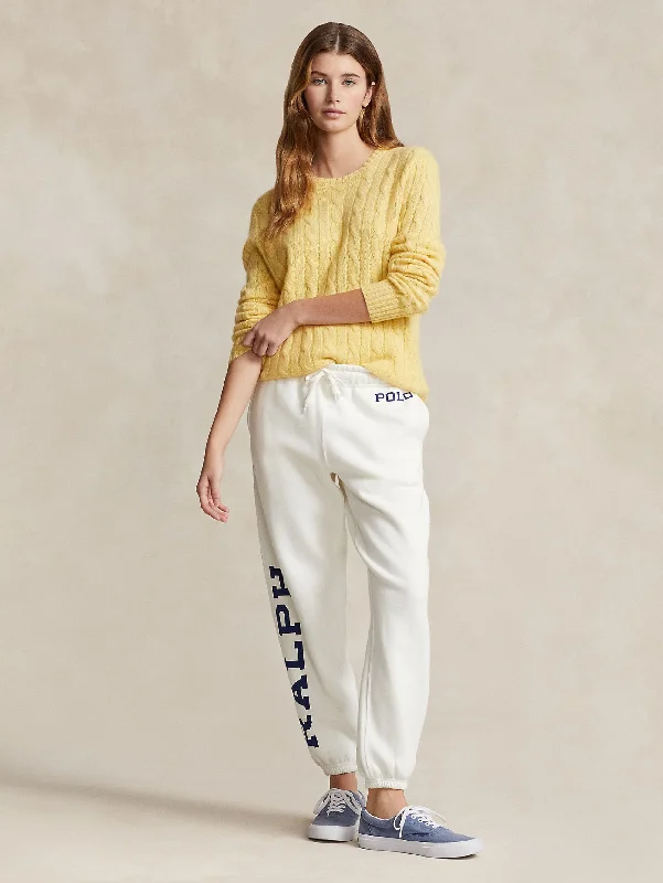 Pantaloni da Jogging con Scritto Ralph Lauren Bianco