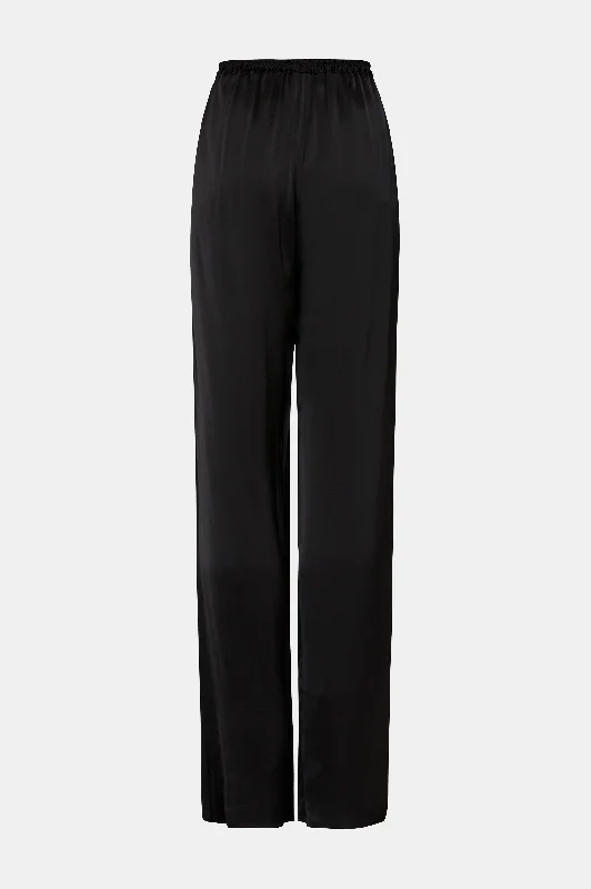 Relaxed Satin Pant in Black