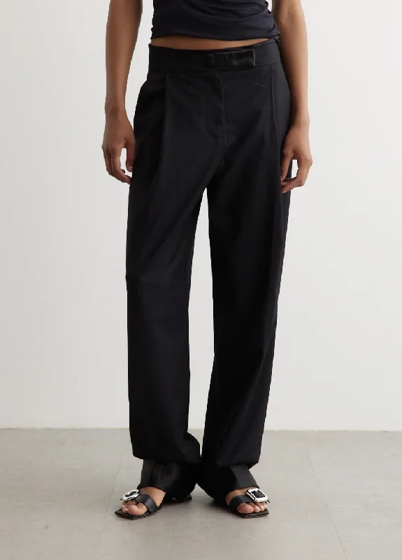 Satin Waist Pegged Trousers