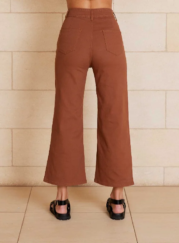 Stassy Wide Leg Pant-TAN