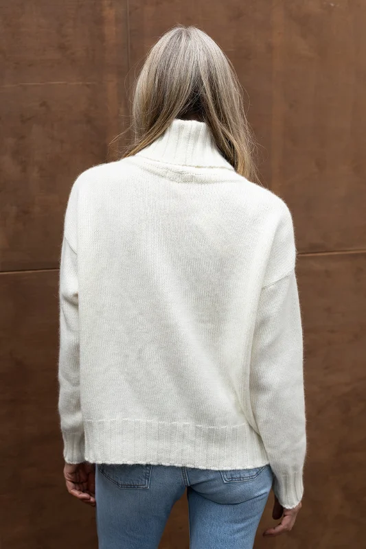 The Connie Merino Angora Polo Neck - Natural