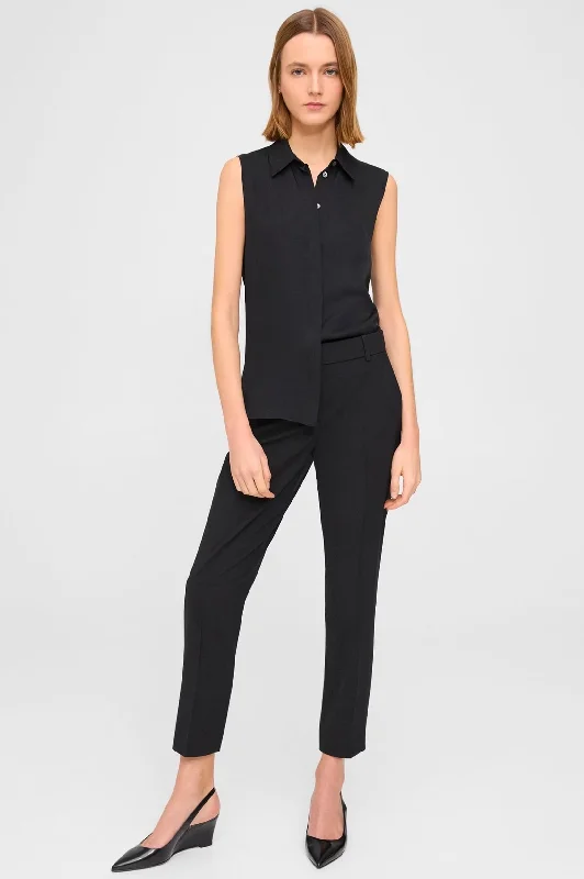 Treeca Black Pant in Admiral Crepe