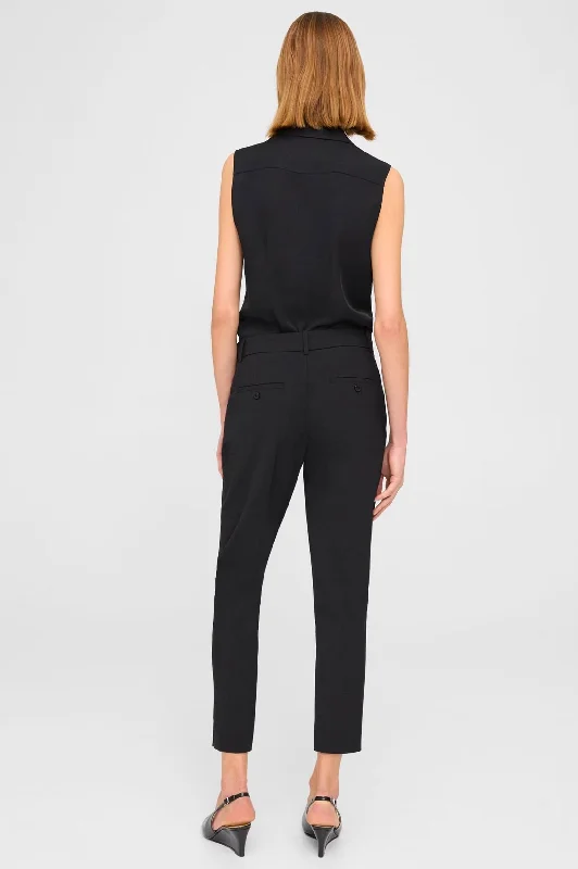 Treeca Black Pant in Admiral Crepe