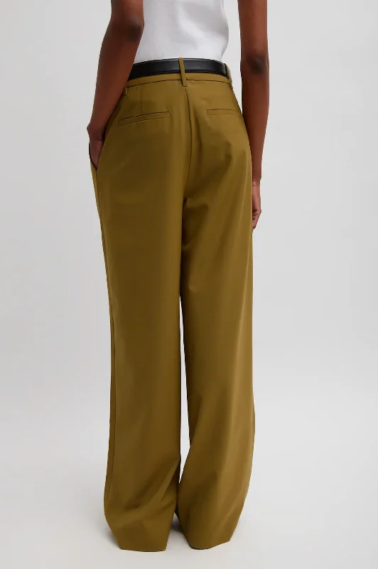 Tropical Wool Stella Pant in Dark Hazel