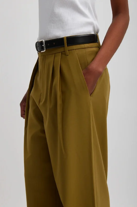 Tropical Wool Stella Pant in Dark Hazel