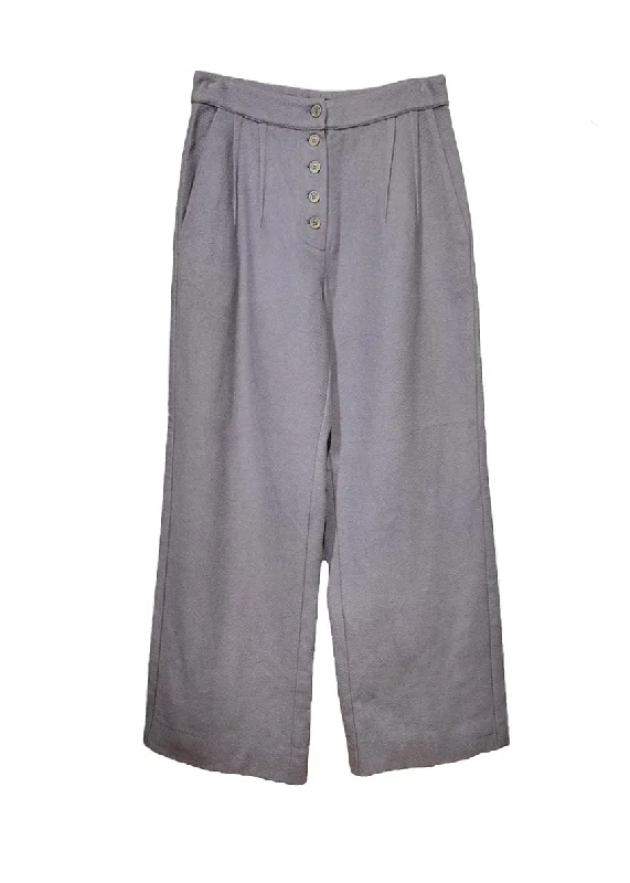 Wide-Cut Wool Pants