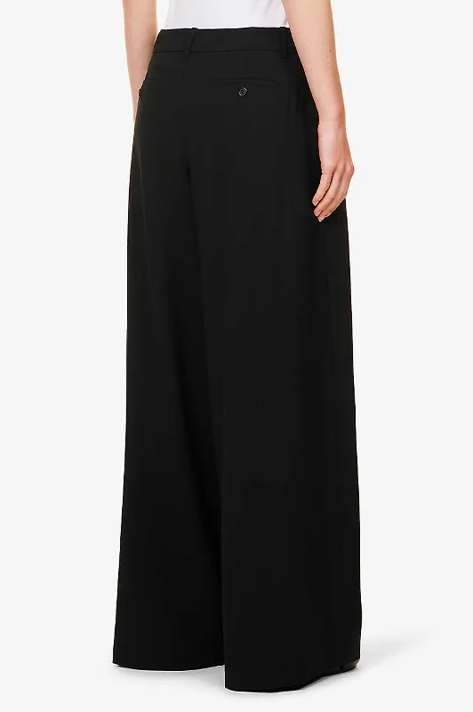 Wide Leg Pleat Pant in Black