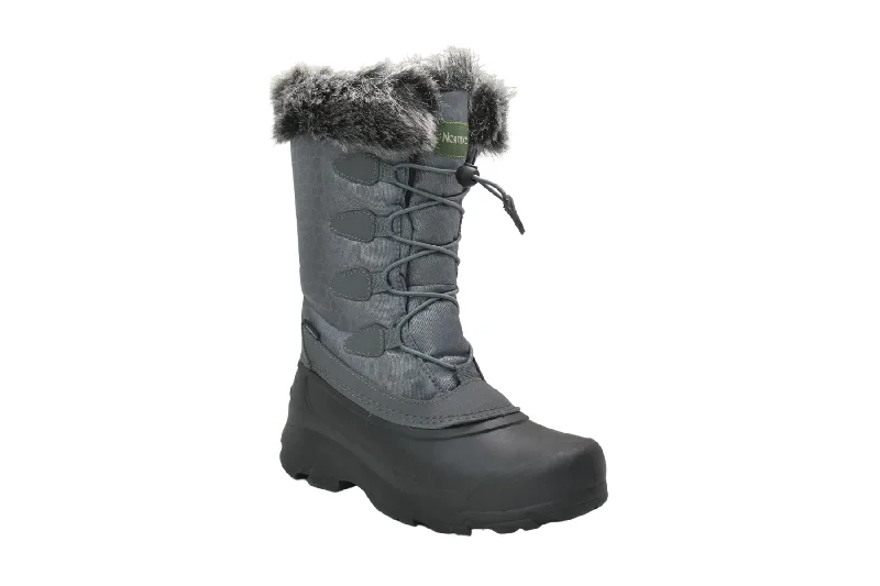 Winter Tecs Womens Pac Lace Fur Gray Nylon Winter Boots