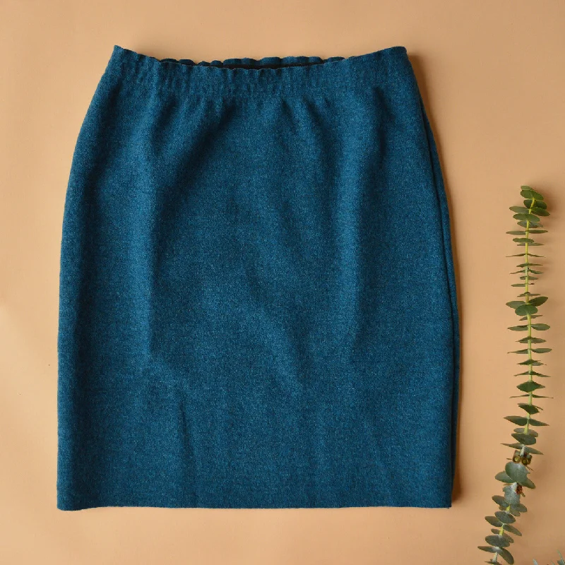 Women's Boiled Merino Wool Skirt - Pacific Melange (XS-L)