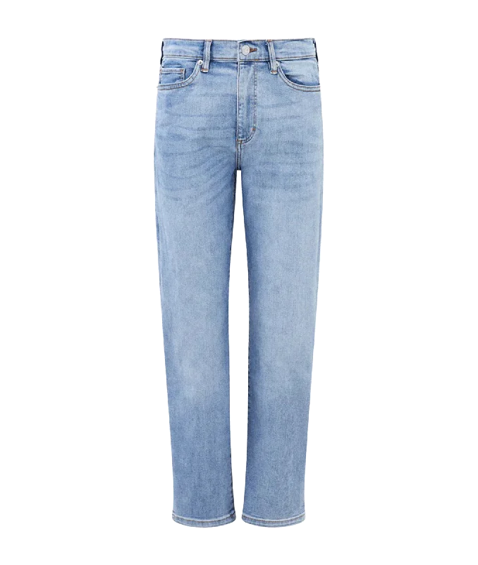 Stretch Denim Cigarette Fit Ankle Length Jeans - Blue