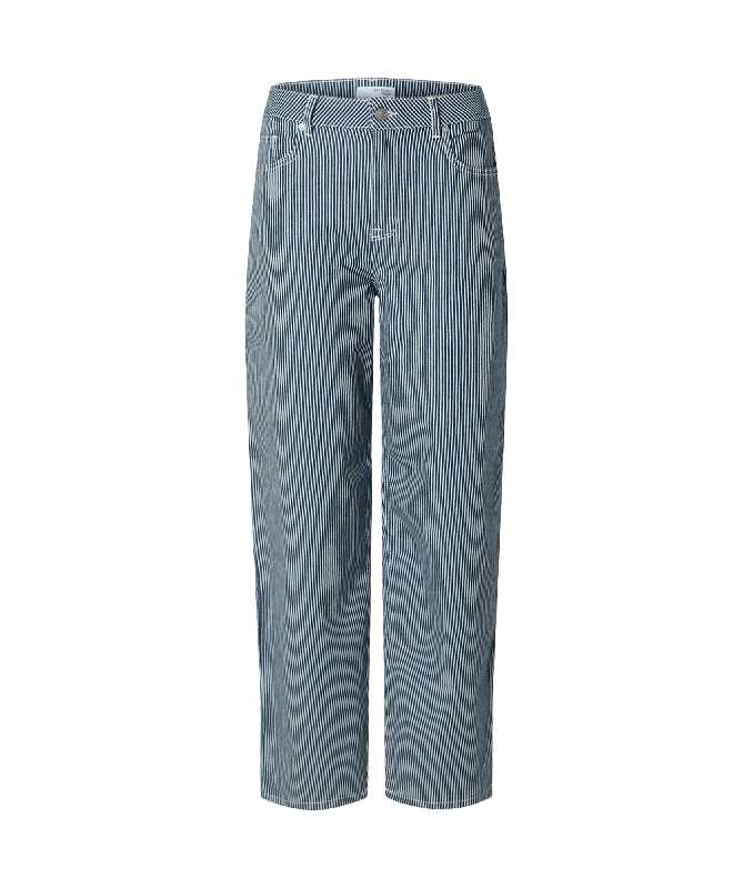 Myra Stripe Barrel Jeans - Blue