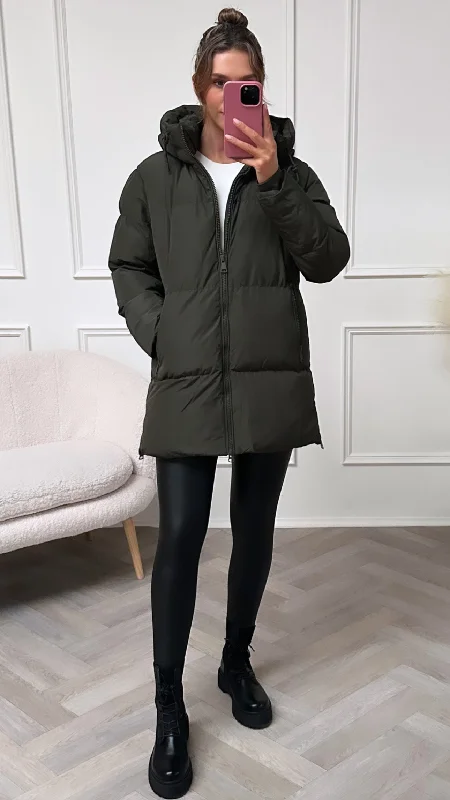 Mako Khaki Puffer Coat