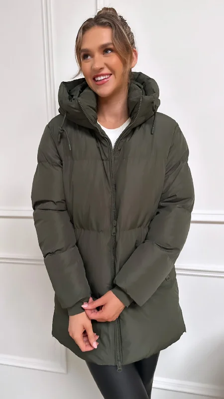 Mako Khaki Puffer Coat