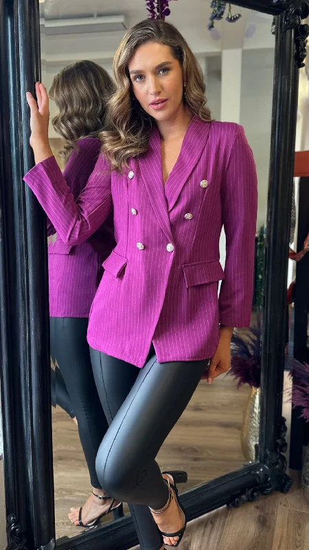 Nemy Pink Pinstripe Blazer